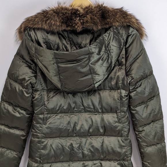 Prada Down Winter Coat Art.28C062, Fur Trimmed Collar - Picture 4 of 13